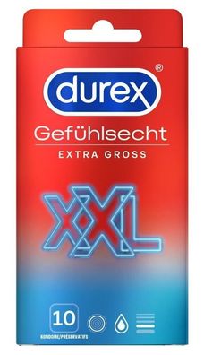 Durex Gefühlsecht Extra Groß Kondome - 10er Pack Verhütungsmittel