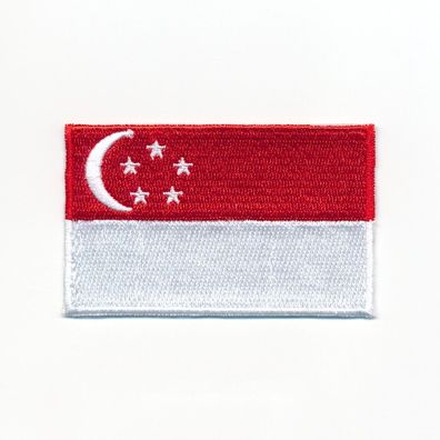 3 Singapur Flaggen Republic of Singapore Flags Aufnäher Aufbügler Set 0943