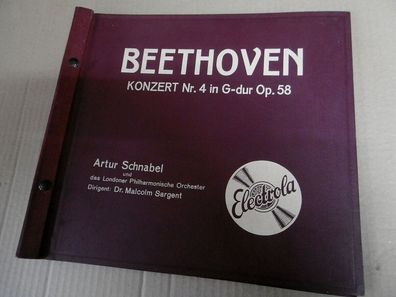 Plattenalbum / Album Electrola - Beethoven Konzert Nr. 4 - 78rpm 12" 4 Plattentaschen