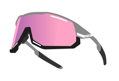 Sonnenbrille F ATTIC grau-schwarz rosa Kontrast