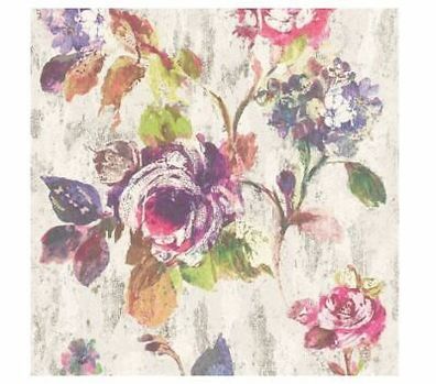 Rasch Textil Tapete Vlies Pompidou 228488 Creme Lila Grün Rosa stylisch Floral
