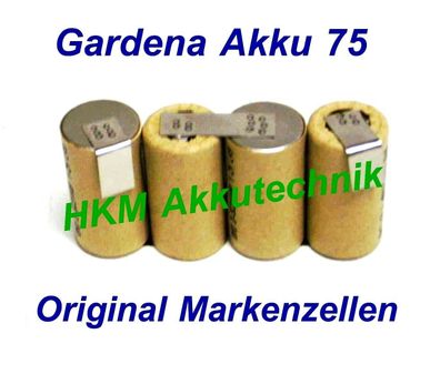 Gardena Accu 75 Akku 4,8V 2 Ah NiCd Markenzellen für Original Lader