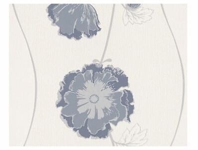 A.S. Création Tapete Vlies 93686-1 Blau Grau Beige stylisch Floral Blume