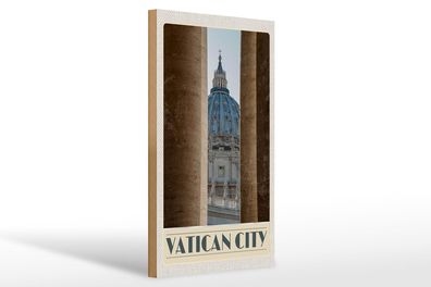 Holzschild Reise 20x30 cm Vatikan City Gebäude Architektur Schild wooden sign