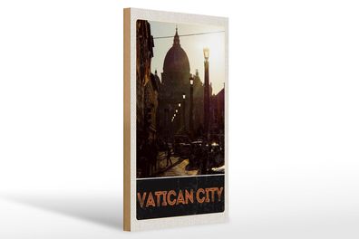 Holzschild Reise 20x30 cm Vatikan City Kirche Architektur Schild wooden sign