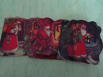 3x Roc Booklet 14 Seiten Gift Tags Geschenkanhänger Weihnachtsmann 9 x 8 cm