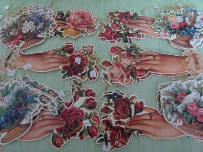 Shackmann Victorian Blumen Rosen Tiere Tauben Hochzeit Gift Tags Geschenkanhänger