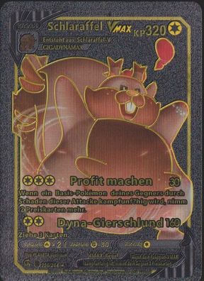 Pokemon Karten Schwarz Metalloptik Deutsch, flexibel Schlaraffel V Max