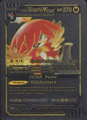 Pokemon Karten Schwarz Metalloptik Deutsch, flexibel Silvarro V Star