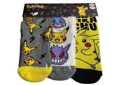 3 er Pack Pokemon Socken Kindersocken Pikachu Spiderman Snoopy
