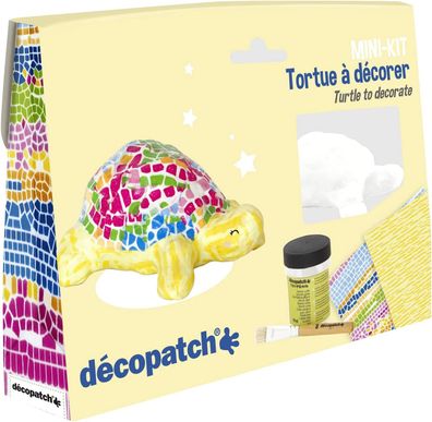Décopatch KIT036C - Mini Set Schildkröte aus Pappmaché, 4,5x19x13,5cm, für Kinder ...