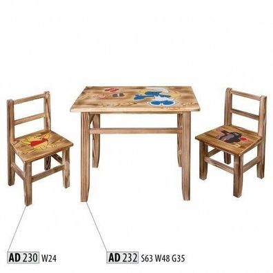 Kindertisch-Set, 3-teilig, Tisch mit 2 Stühlen, Kindermöbel, für Kinderzimmer