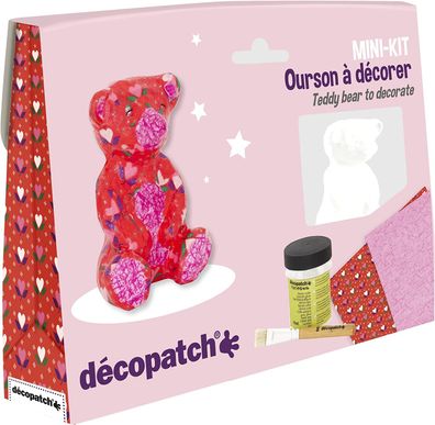Décopatch KIT037C - Mini Set Bär aus Pappmaché, 4,5x19x13,5cm, für Kinder geeignet...