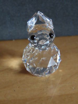 Figur Hase klein ca. 3 cm Glas geschliffenes Glas schwarze Augen/ Swarovski