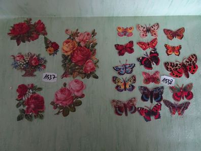 Ernst Freihoff EF festliche Tischdeko Glanzbildermotive Rosen Blumen Schmetterlinge