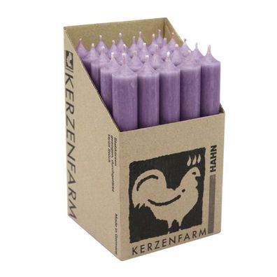 Stabkerzen aus Paraffin, 180/22 mm, Lavendel, Kerzenfarm HAHN, Brenndauer ca. 8h