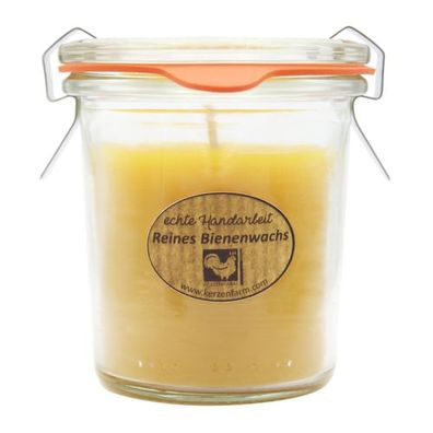 Bienenwachskerze im original Weckglas®, 100% reines Bienenwachs, Kerzenfarm HAHN