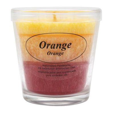 Duftkerze im Glas, 100% pflanzliches Stearin, Orange, Kerzenfarm HAHN, mit reine