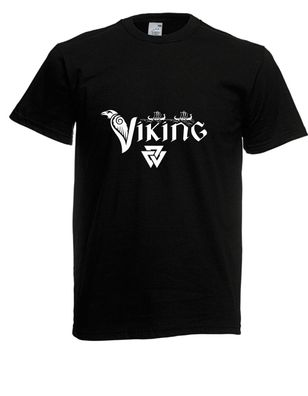 Herren T-Shirt l Old Scandinavian Vintage inscription Viking with Raven
