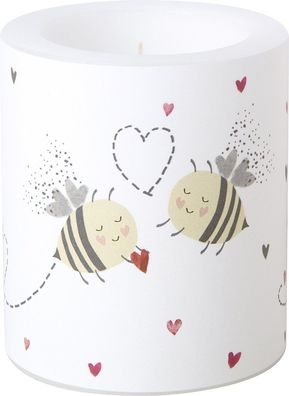 Kerze "Bee my Valentine", Ø 9 x 10,5 cm, von Ihr Ideal Home Range