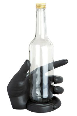 Weinflaschenhalter von Gilde im außergewöhnlichem Design, Keramik, schwarz,