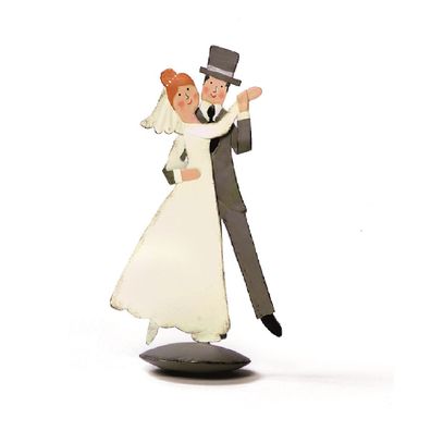 Brautpaar tanzend, Metall, Handarbeit, Höhe 13cm, von Baden