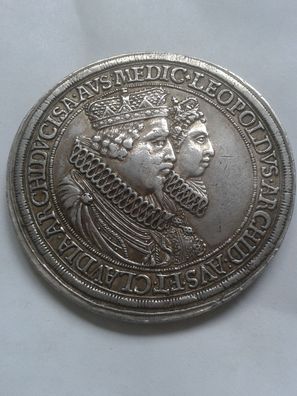 RDR Doppeltaler o.J. 1619-32 RDR Hochzeit Erzherzog Leopold Claudia von Medici RAR