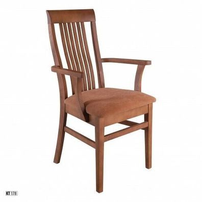 Stühle Stuhl Lehnstuhl Textil Massiv Holz Leder Lounge Massive Sessel Polster