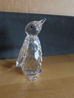 Figur Pinguin ca. 8,5 cm Glas geschliffenes Glas schwarze Augen/ Swarovski