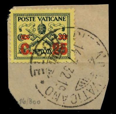 Vatikan Nr 16 zentrisch gestempelt Briefstück X7C484E