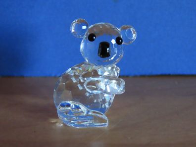 Figur Koala ca. 3 cm Glas geschliffenes Glas schwarze Augen/ Swarovski