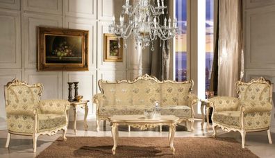 Italienische Sitzgarnitur Klassische Möbel Sitz Polster Set Sofa Couch 4tlg. Neu