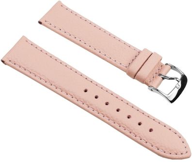 Eulit Fancy Fashion Uhrenarmband Rindsleder genarbt rembordiert rosa