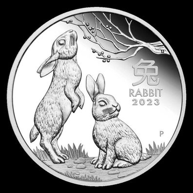 Australien 1kg Silber 999.9 Lunar III Hase Silbermünze 2023 - Neu