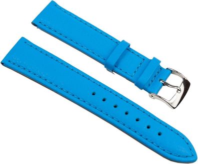 Eulit Fancy Fashion Uhrenarmband Rindsleder genarbt rembordiert hellblau