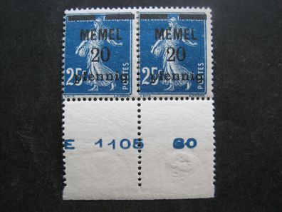Memel MiNr. 20 Paar Falz* (AA 026)