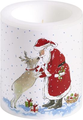 Windlicht / Kerze "Santa`s best friend", Ø 9 x 10,5 cm