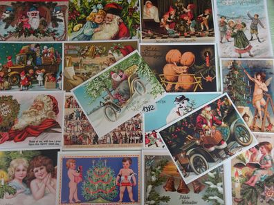 AK nostalgische Postkarten Admos Villa Arte Vintage Fröhliche Weihnachten SET-Auswahl