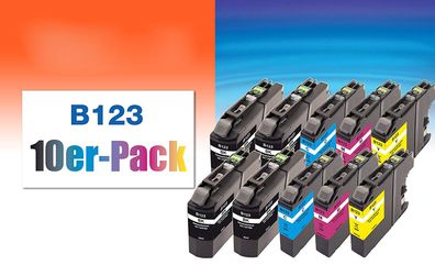Peach 10er-Pack Tintenpatronen kompatibel mit Brother LC-123 - PI500-185