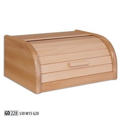 Buche Brotkasten 32 cm Holz Brotbox Rollokasten Brot Rollklappe Echtes Holz Neu