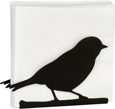Serviettenhalter Silhouette Vogel in schwarz, 4x17x11,5cm, von Ihr Ideal Home Range