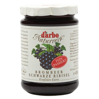 Food-United DARBO Konfitüre Extra passiert Brombeere schwarze Johannisbeere 450g