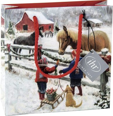 Geschenktasche "Winter horse", von Ihr Ideal Home Range, 18x18cm