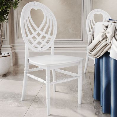 14er-Set Tiffany | Hochzeitsstuhl | Weiß | Kunststoff | Stapelbar | Chiavari Stuhl,