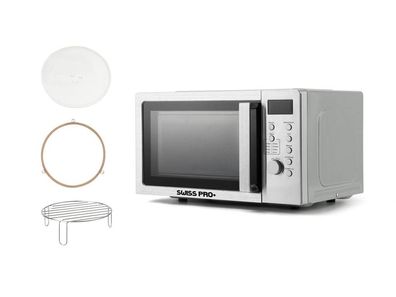 Swiss Pro Mikrowelle Ofen- 20Liter,1100W, Grill und Heißluft, Mikrowelle