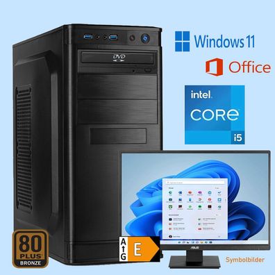 Büro Office PC Intel i5 13500 16GB DDR4 500 GB SSD Win 11 Office Monitor