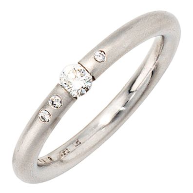 Damen Ring 950 Platin 4 Diamanten Brillanten 0,20ct. Platinring Diamantring