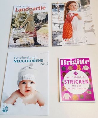 3 x Lana Grossa Anleitungen plus 1 x booklet Geschenke für Neugeborene gratis