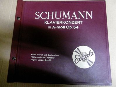 Plattenalbum / Album Electrola - Schumann - Klavierkonzert - 78rpm 4 Plattentaschen