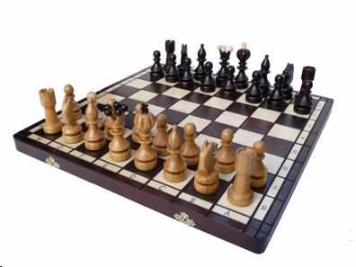 Sehr edles Schach Schachspiel Schachbrett 42x42 Holz Neu